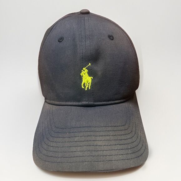 Polo Ralph Lauren Hat Cap Navy Blue Neon Green Pony Logo Adjustable Baseball - Picture 1 of 7